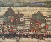Egon Schiele, Houses with Laundry (subrub II) (mk12)